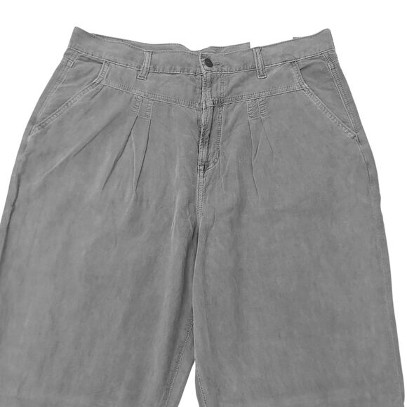 American Eagle Corduroy Mom Jean Womens 16 Long Gray Pleated Soft 100% Cotton - Picture 2 of 12